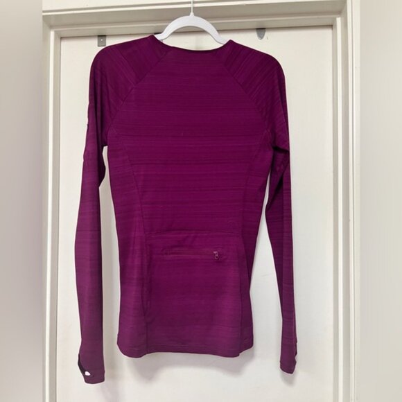 Athleta long sleeve ruched top - size Small Tall - magenta - Picture 4 of 10